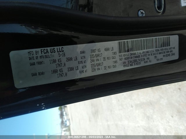 2018 JEEP COMPASS LATITUDE VIN: 3C4NJDBB6JT416194