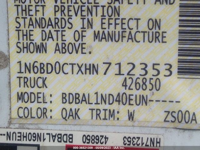 Nissan FRONTIER S 2017 1N6BD0CTXHN712353 Image 10