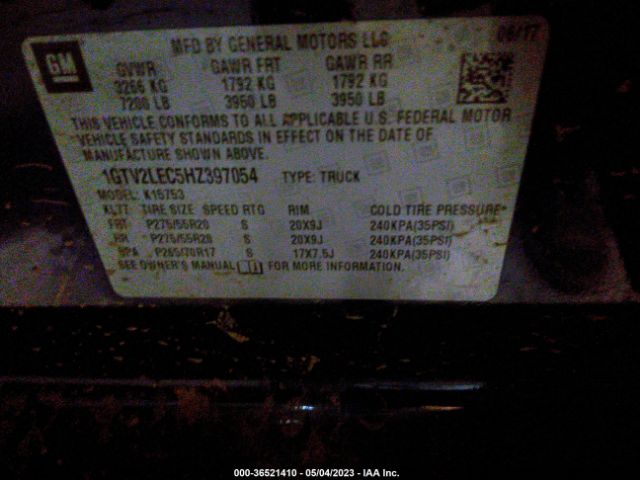 1GTV2LEC5HZ397054 GMC SIERRA 1500