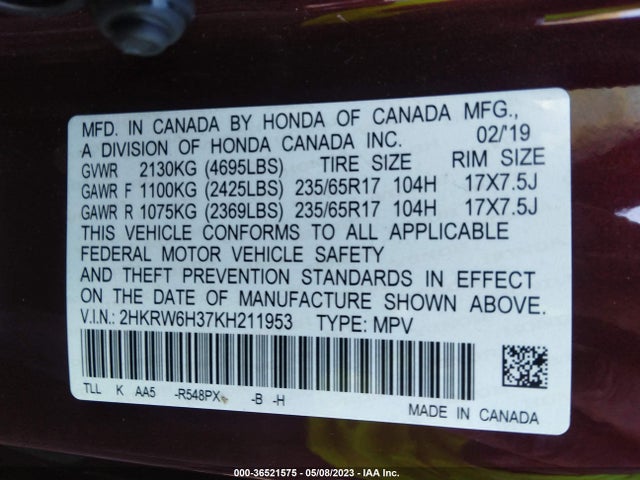 Honda CR-V LX 2019 2HKRW6H37KH211953 Image 9