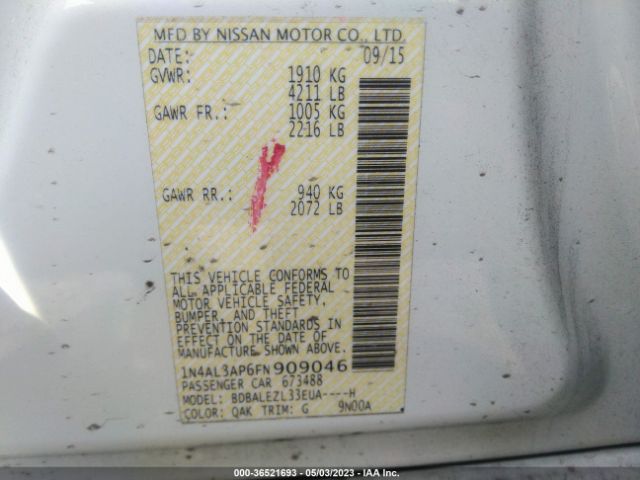1N4AL3AP6FN909046 Nissan Altima 2.5 S