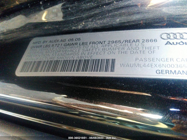 2006 AUDI A8 L 4.2L VIN: WAUML44EX6N003650