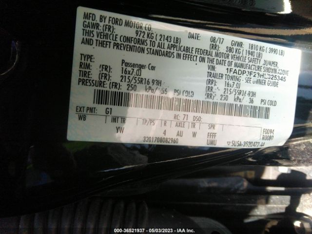 1FADP3F23HL325345 Ford FOCUS SE