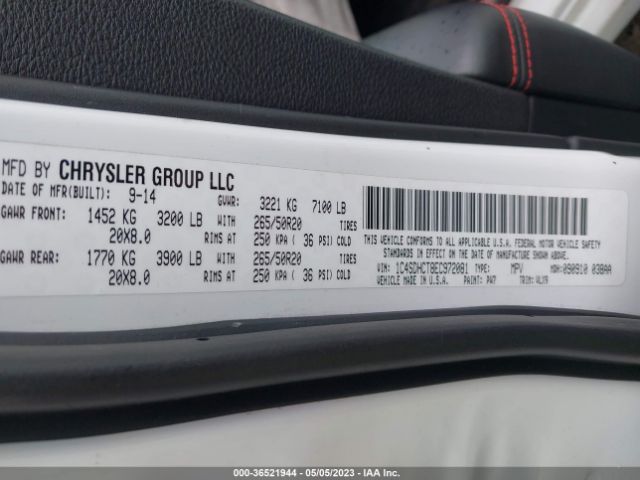 1C4SDHCT8EC972081 Dodge Durango R/t