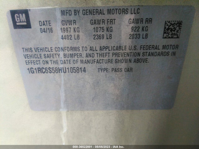 Chevrolet VOLT LT 2017 1G1RC6S58HU105814 Image 10
