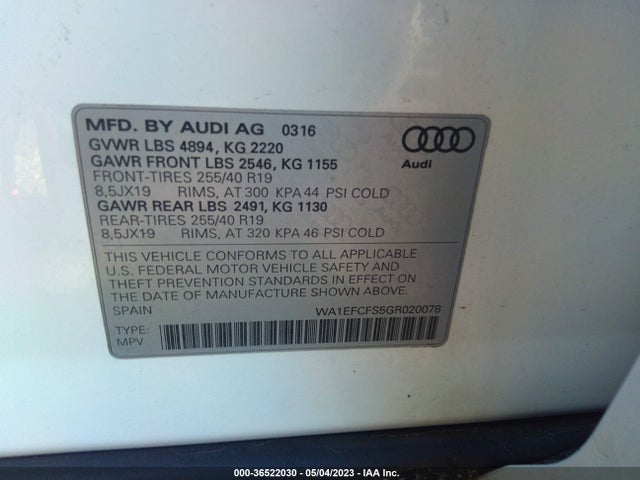 WA1EFCFS5GR020078 Audi Q3 Premium Plus