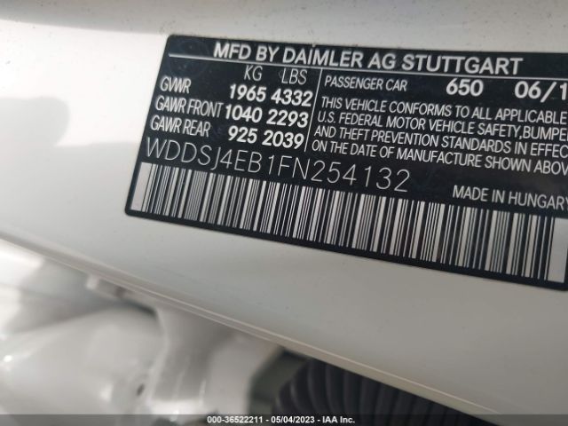 WDDSJ4EB1FN254132 Mercedes-Benz Cla-class Cla 250