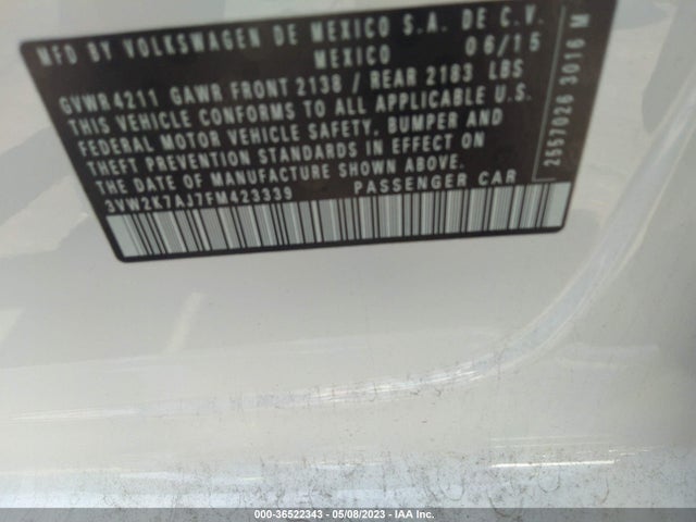 3VW2K7AJ7FM423339 Volkswagen Jetta Sedan 2.0l S W/technology