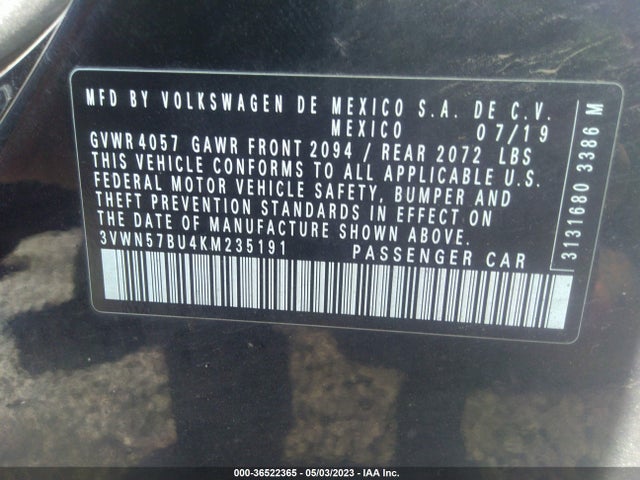 Volkswagen JETTA S 2019 3VWN57BU4KM235191 Image 9