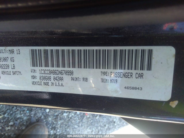 2013 CHRYSLER 200 LX VIN: 1C3CCBAB6DN670990