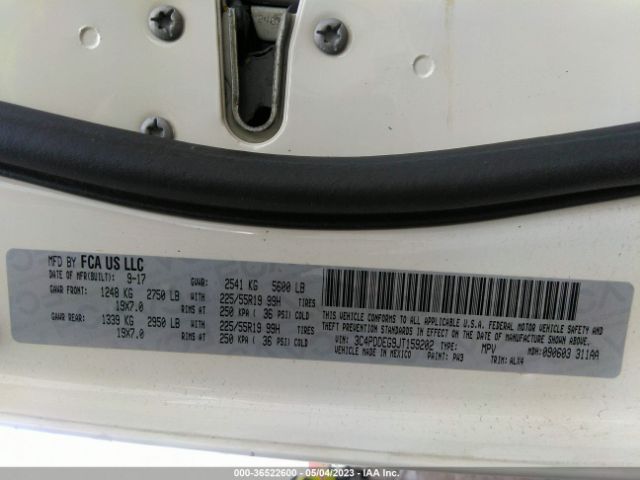 3C4PDDEG9JT159202 Dodge JOURNEY GT