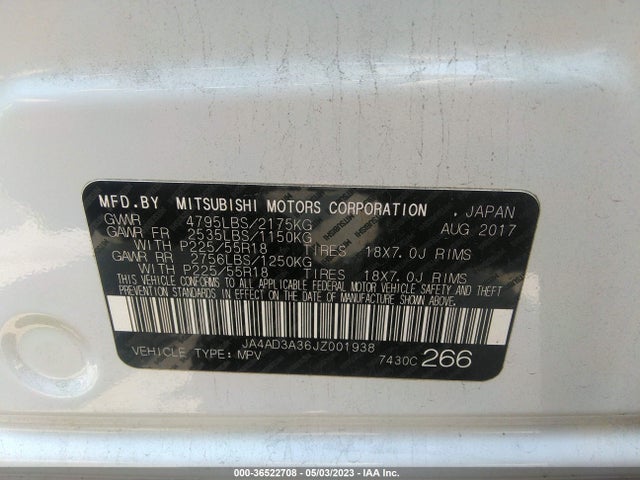 JA4AD3A36JZ001938 Mitsubishi Outlander Se/sel/le