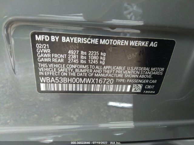 WBA53BH00MWX16720 BMW 5 Series 530i