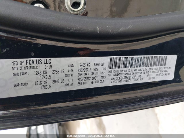Dodge JOURNEY SE 2019 3C4PDCBB8KT816219 Image 9
