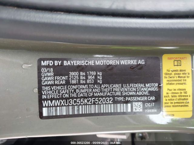 WMWXU3C55K2F52032 Mini Hardtop 4 Door Cooper S