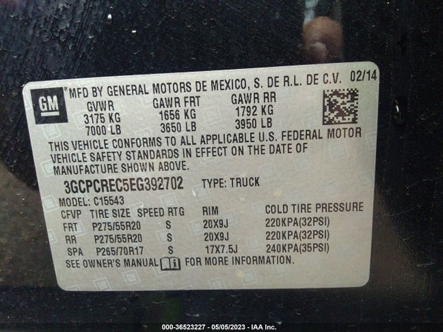 Chevrolet Silverado 1500 Lt 2014 3GCPCREC5EG392702 Image 9