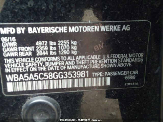 WBA5A5C58GG353981 BMW 5 Series 528i