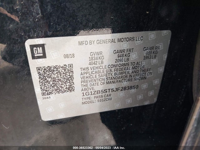 Chevrolet MALIBU LS 2018 1G1ZB5ST5JF283850 Image 9