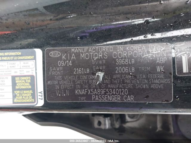 KNAFX5A89F5340120 KIA Forte 5-door Ex