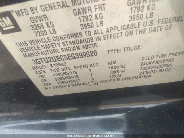 3GTU2UEC5EG399920 GMC Sierra 1500 Sle