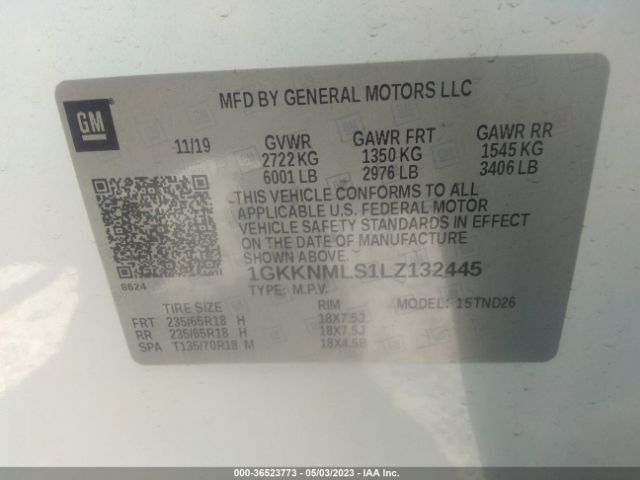 1GKKNMLS1LZ132445 GMC ACADIA SLT