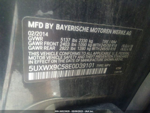 5UXWX9C58E0D39101 BMW X3 Xdrive28i