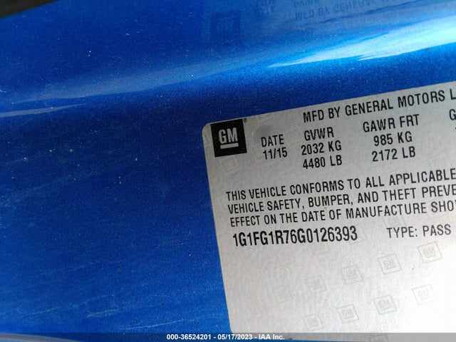 Chevrolet CAMARO 2SS 2016 1G1FG1R76G0126393 Image 10
