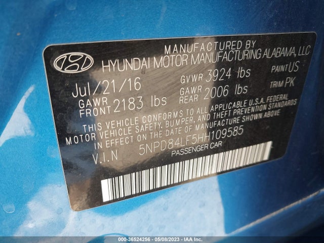 Hyundai ELANTRA SE 2017 5NPD84LF5HH109585 Image 10