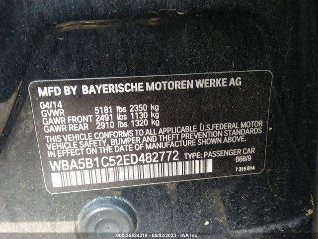 BMW 5 Series 535i 2014 WBA5B1C52ED482772 Image 11