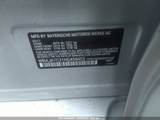 WBAJA7C31HG458453 BMW 5 Series 530i Xdrive