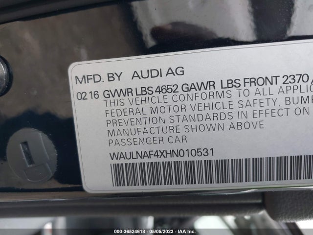 WAULNAF4XHN010531 Audi A4 Premium Plus