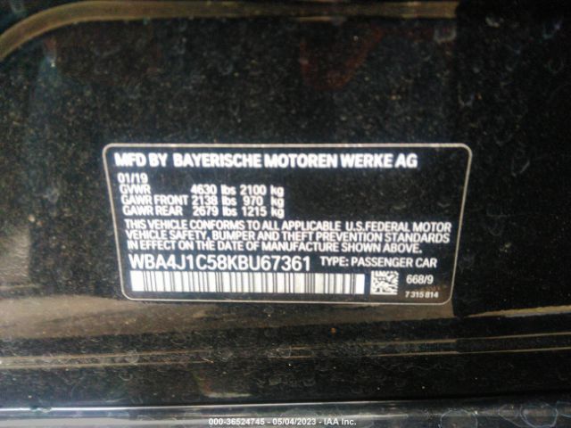 WBA4J1C58KBU67361 BMW 4 Series 430i