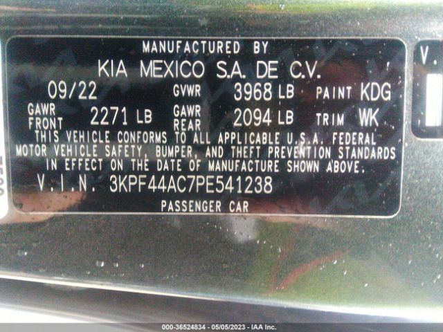 3KPF44AC7PE541238 KIA FORTE GT