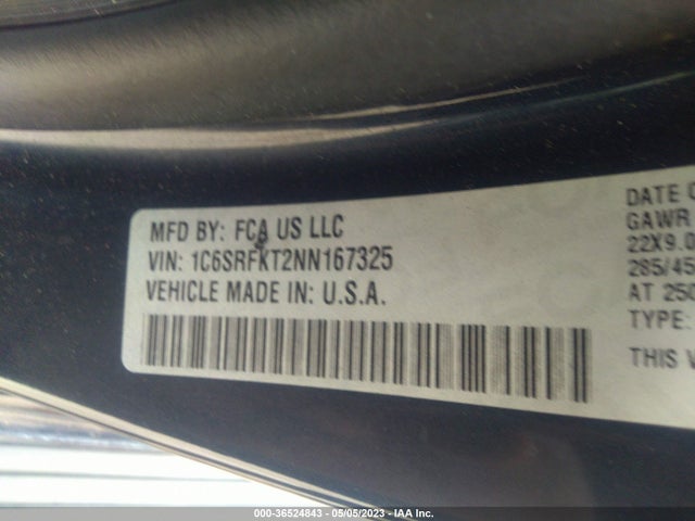 1C6SRFKT2NN167325 RAM 1500 Longhorn