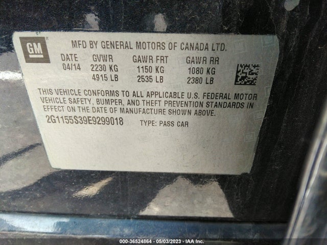 Chevrolet IMPALA LTZ 2014 2G1155S39E9299018 Image 11