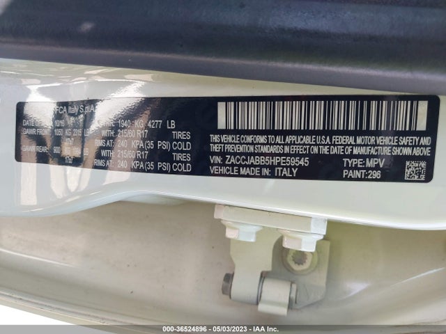 Jeep Renegade Latitude 2017 ZACCJABB5HPE59545 Image 11