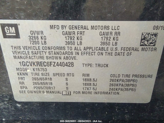 Chevrolet Silverado 1500 Lt 2015 1GCVKREC6FZ440428 Image 10