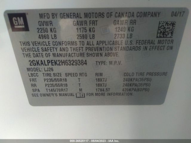 2GKALPEK2H6329384 GMC Terrain Slt