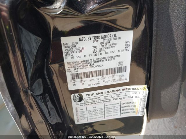 1FTFW1CF1EKD80203 Ford F-150 Xl/stx/xlt/fx2/lariat