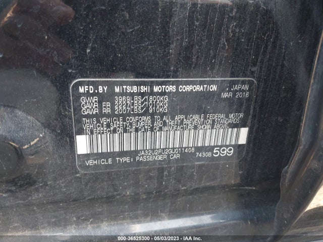 JA32U2FU2GU011408 Mitsubishi LANCER ES