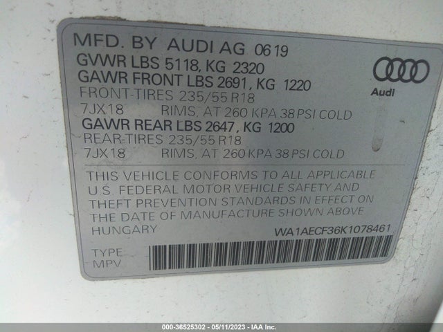 2019 Audi Q3, VIN: WA1AECF36K1078461
