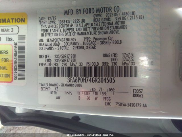3FA6P0H74GR304505 Ford FUSION SE