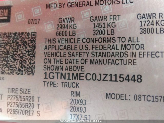 1GTN1MEC0JZ115448 GMC Sierra 1500 Sle