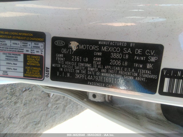 KIA FORTE LX 2018 3KPFL4A79JE169110 Image 10