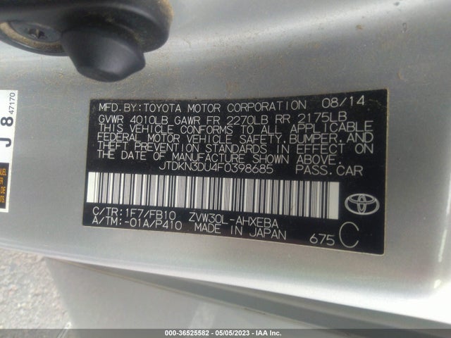 Toyota Prius Four 2015 JTDKN3DU4F0398685 Image 10