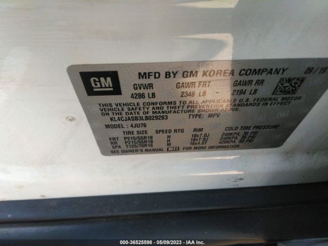 KL4CJASB3LB029283 Buick Encore Preferred