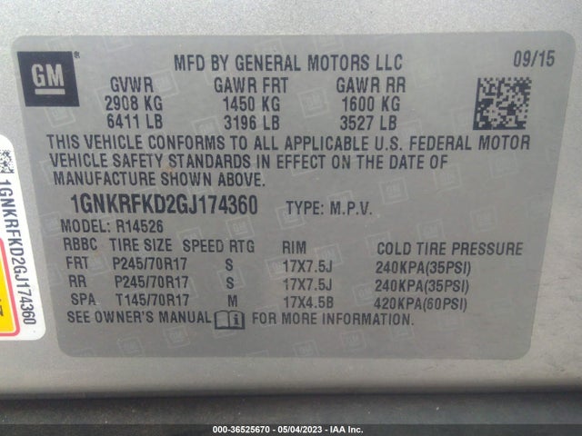 Chevrolet Traverse Ls 2016 1GNKRFKD2GJ174360 Image 9
