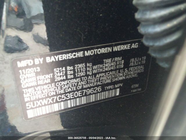 5UXWX7C53E0E79626 BMW X3 Xdrive35i