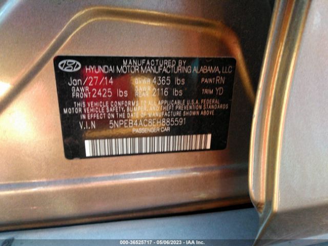 Hyundai SONATA GLS 2014 5NPEB4AC8EH885591 Image 9