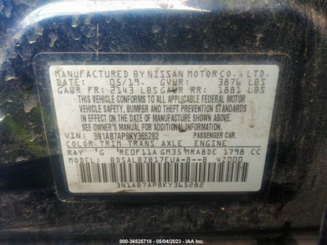 3N1AB7AP8KY365282 Nissan SENTRA S